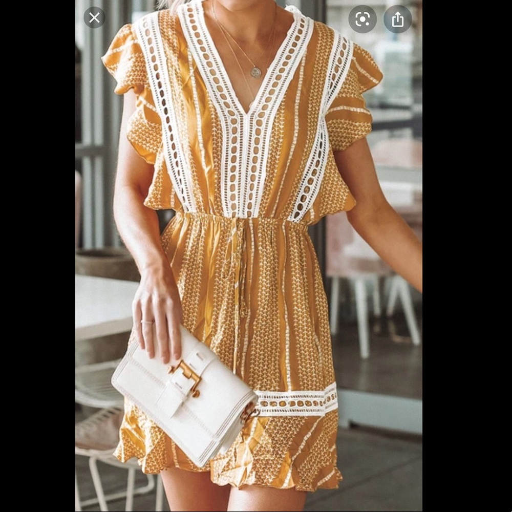 Yellow/White Cupshe Dress